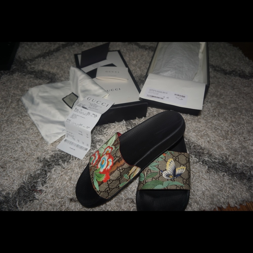 Gucci floral bloom slides